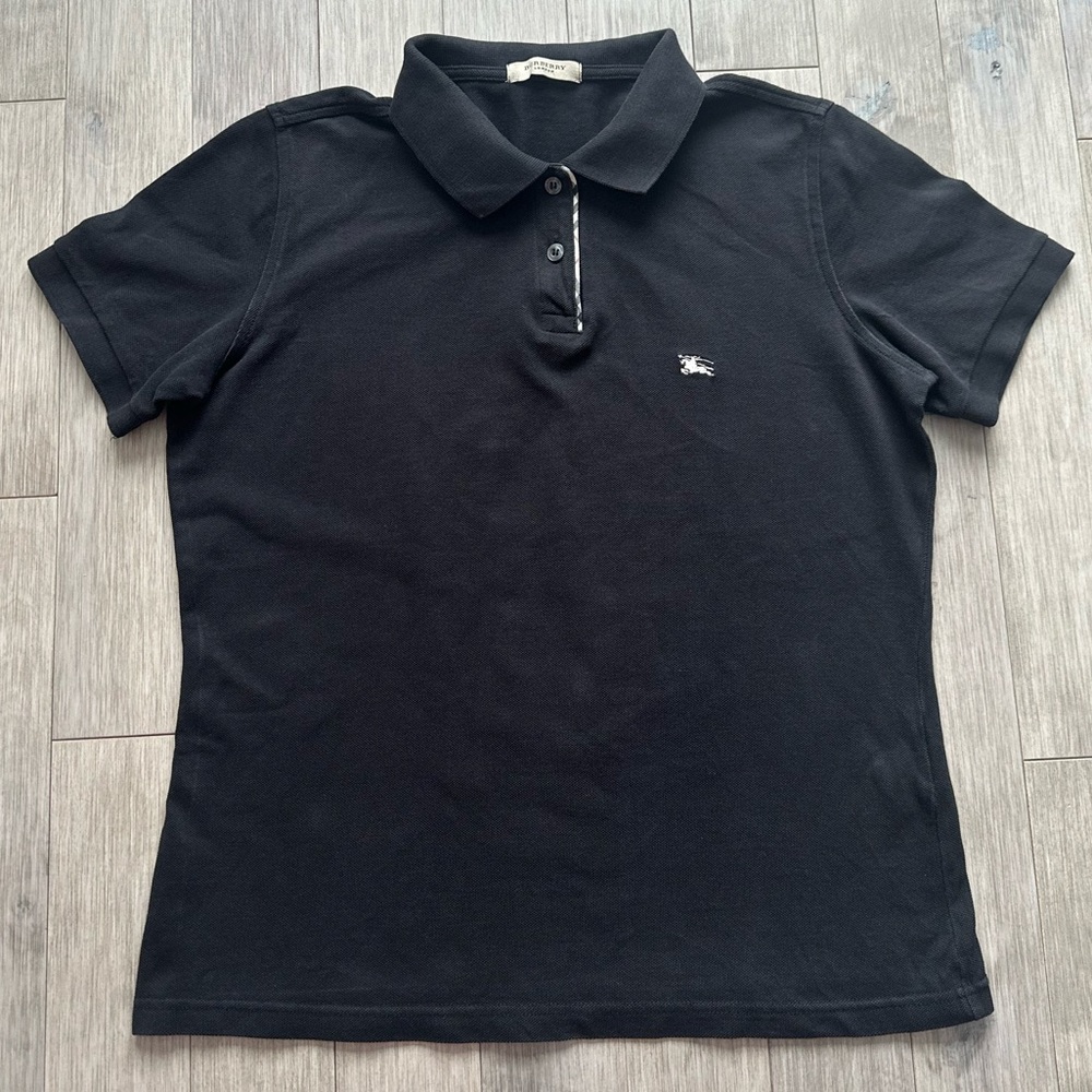 Burberry Black Short Sleeve Polo Shirt Small